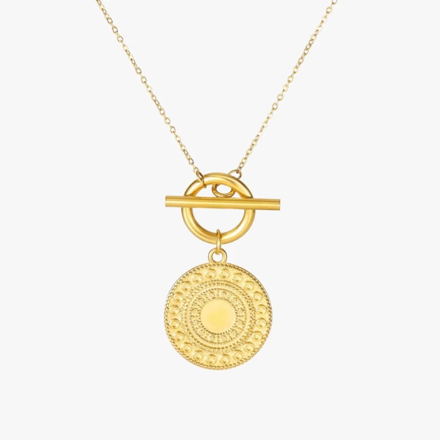 Atolea Jewelry Helios Necklace - Stylish Gold Pendant for Women - Dainty Layering Chain Gift