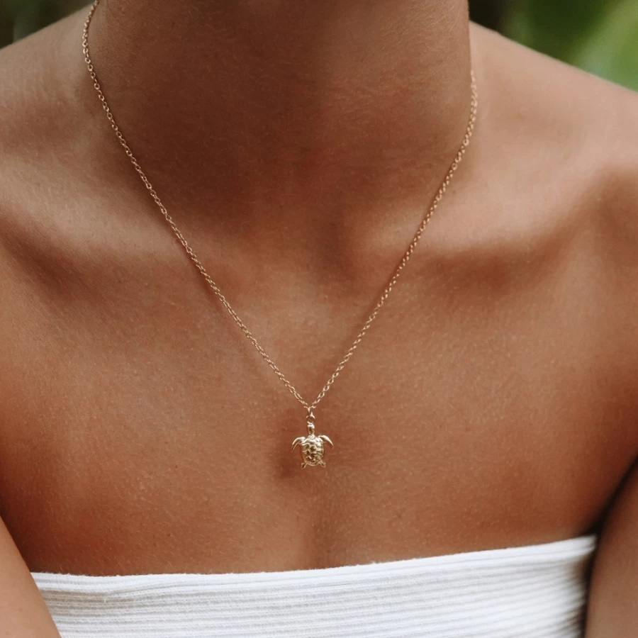 Atolea Jewelry Sterling Silver Sea Turtle Pendant Necklace for Women