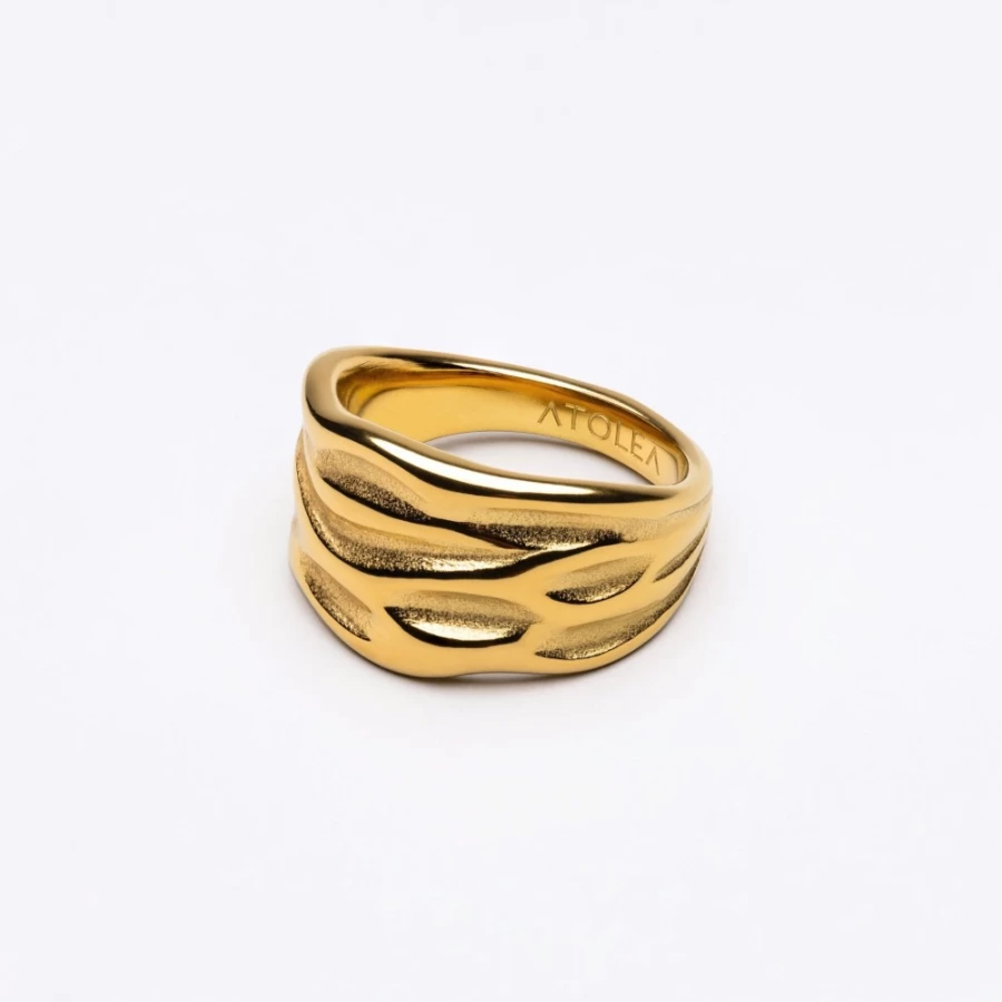 Atolea Jewelry Gaia Statement Ring - Elegant Gold-Tone Unique Designer Ring for Women