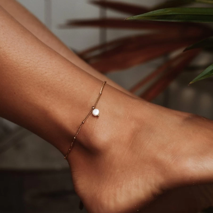 Atolea Jewelry Pearly Anklet – Elegant Pearl Ankle Bracelet for Women