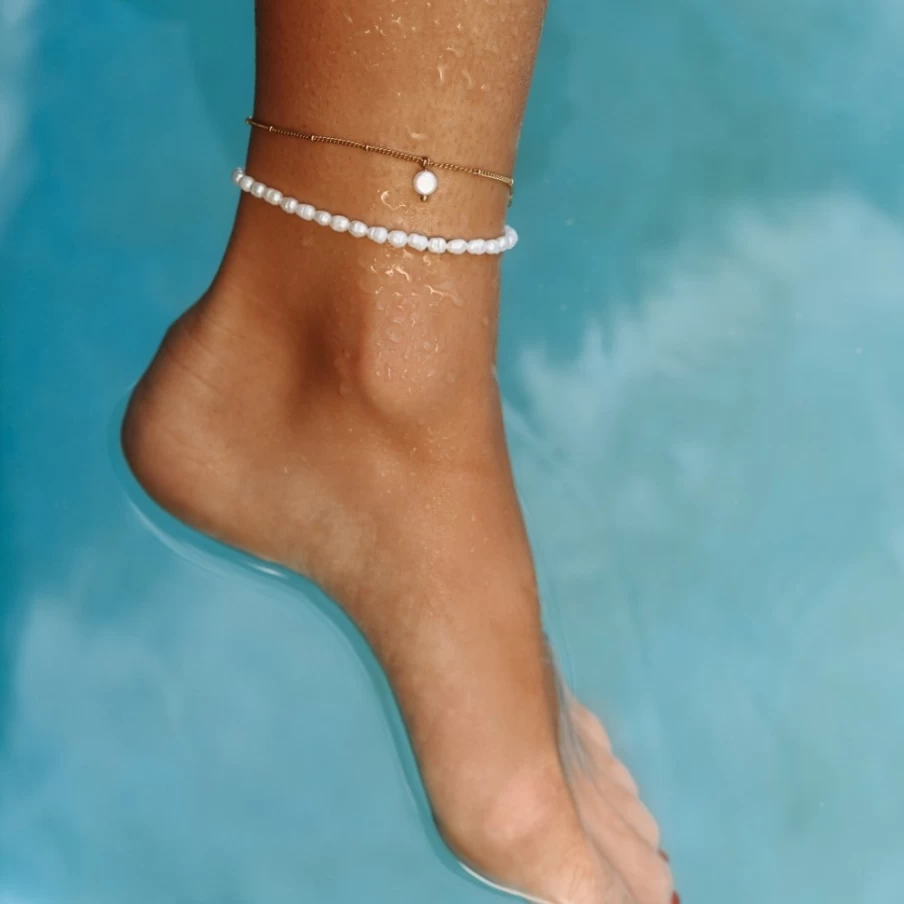 Atolea Jewelry Pearly Anklet – Elegant Pearl Ankle Bracelet for Women