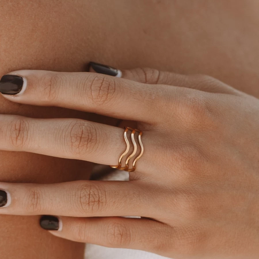 Atolea Jewelry Ocean Ring – Sterling Silver Wave Design Band for Women