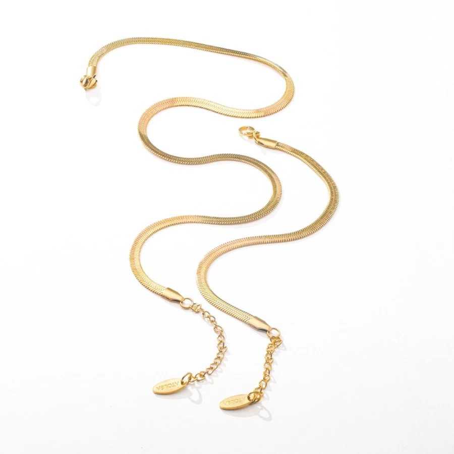 Atolea Jewelry Herringbone Necklace Bundle - Elegant Layered Chain Gift Set for Women