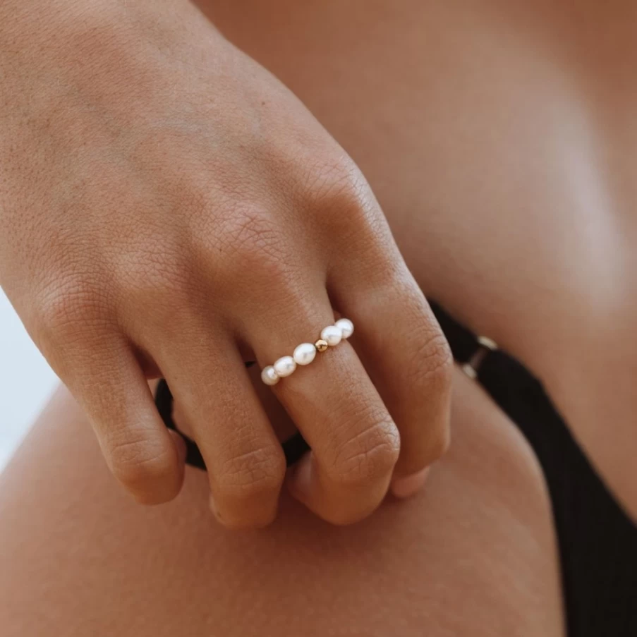 Atolea Jewelry Freshwater Pearl Ring for Women - Elegant Handmade Sterling Silver Ring