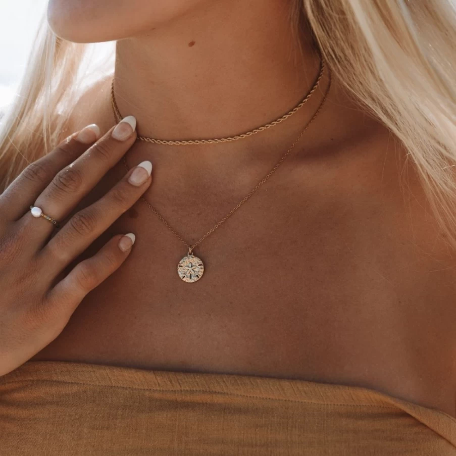 Atolea Jewelry Sand Dollar Pendant Necklace - Handcrafted Beach-Themed Jewelry for Women