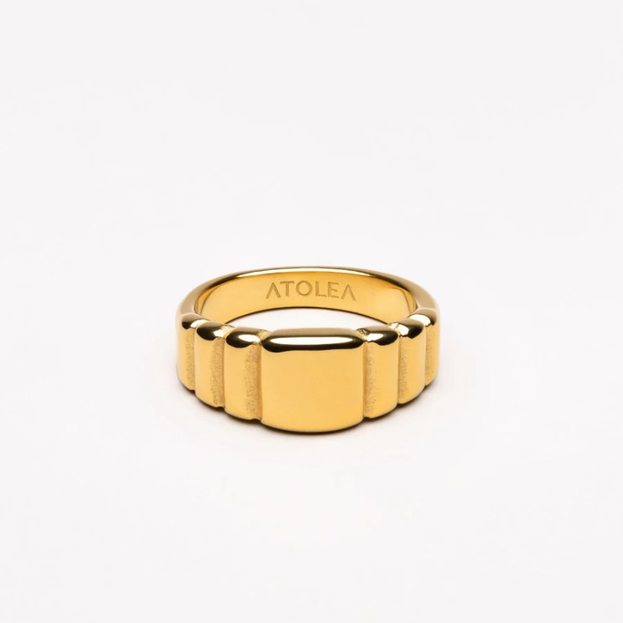 Atolea Jewelry Chunky Statement Ring - Bold Gold or Silver Fashion Ring for Women