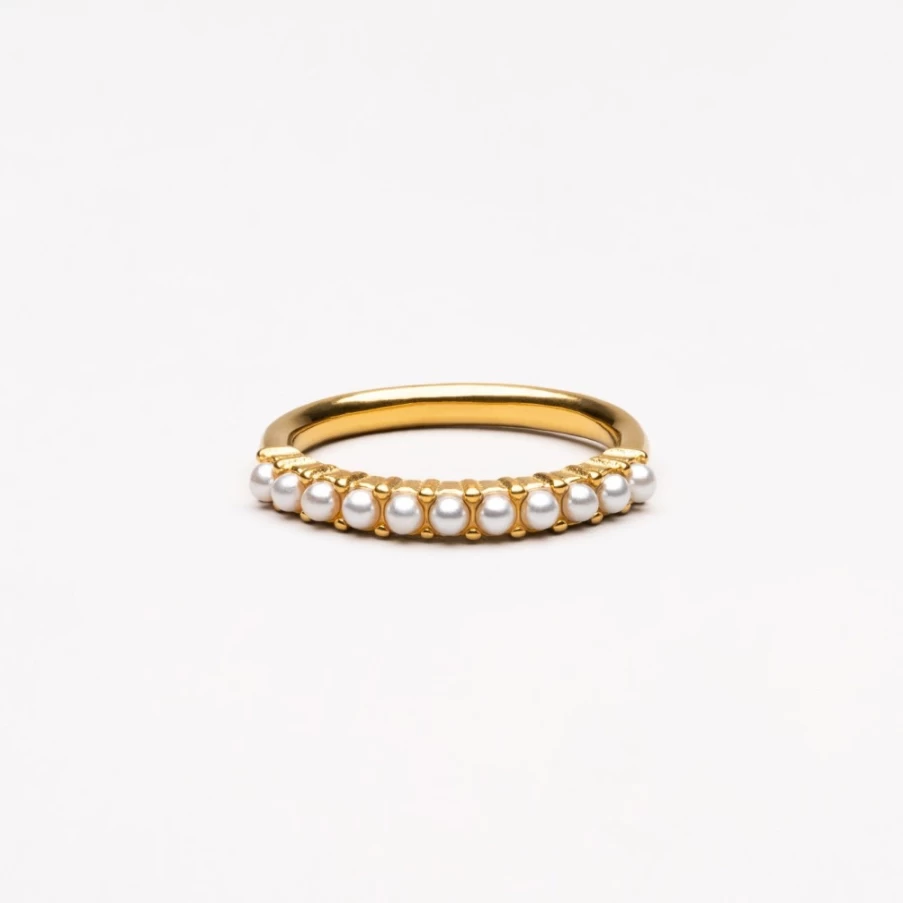 Atolea Jewelry Everyday Pearls Ring - Elegant Pearl Band for Women, Sterling Silver Ring, Classic & Timeless Jewelry Gift