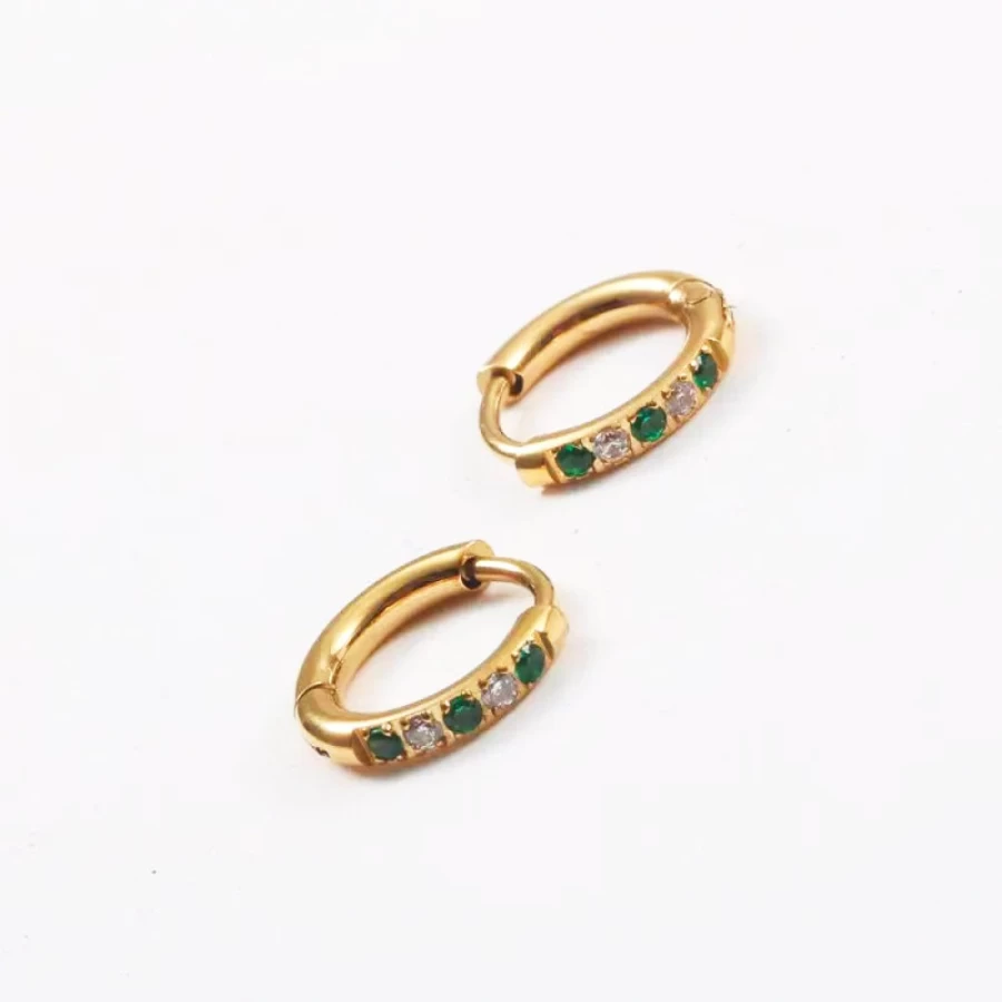 Atolea Jewelry Oasis Green Hoop Earrings – Durable Waterproof Fashion Earrings for Women