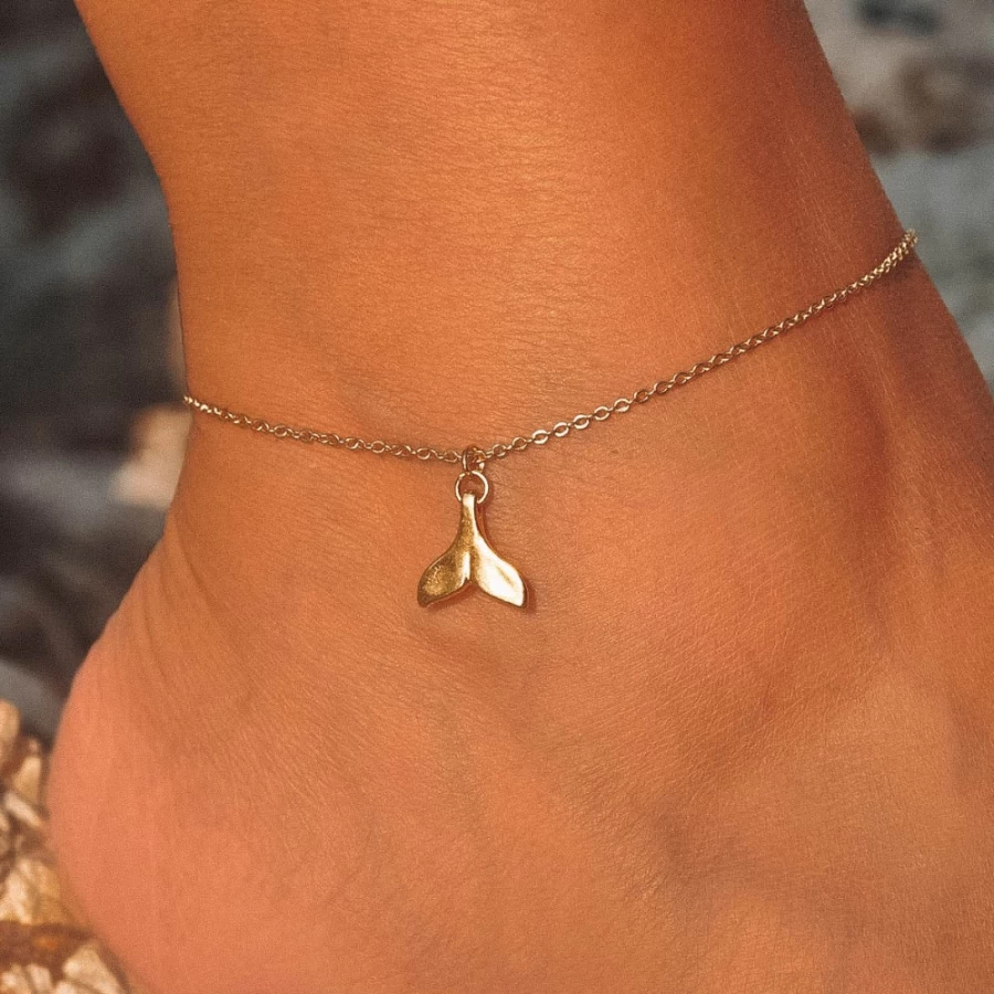 Atolea Jewelry Whale Anklet - Stylish Sterling Silver Ankle Bracelet for Women