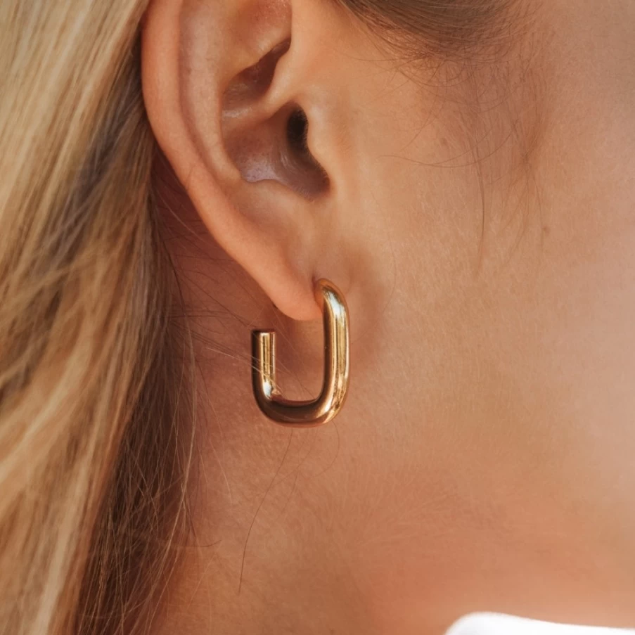Atolea Jewelry Naxos Gold Hoop Earrings for Women - Elegant Greek Island Inspired Design