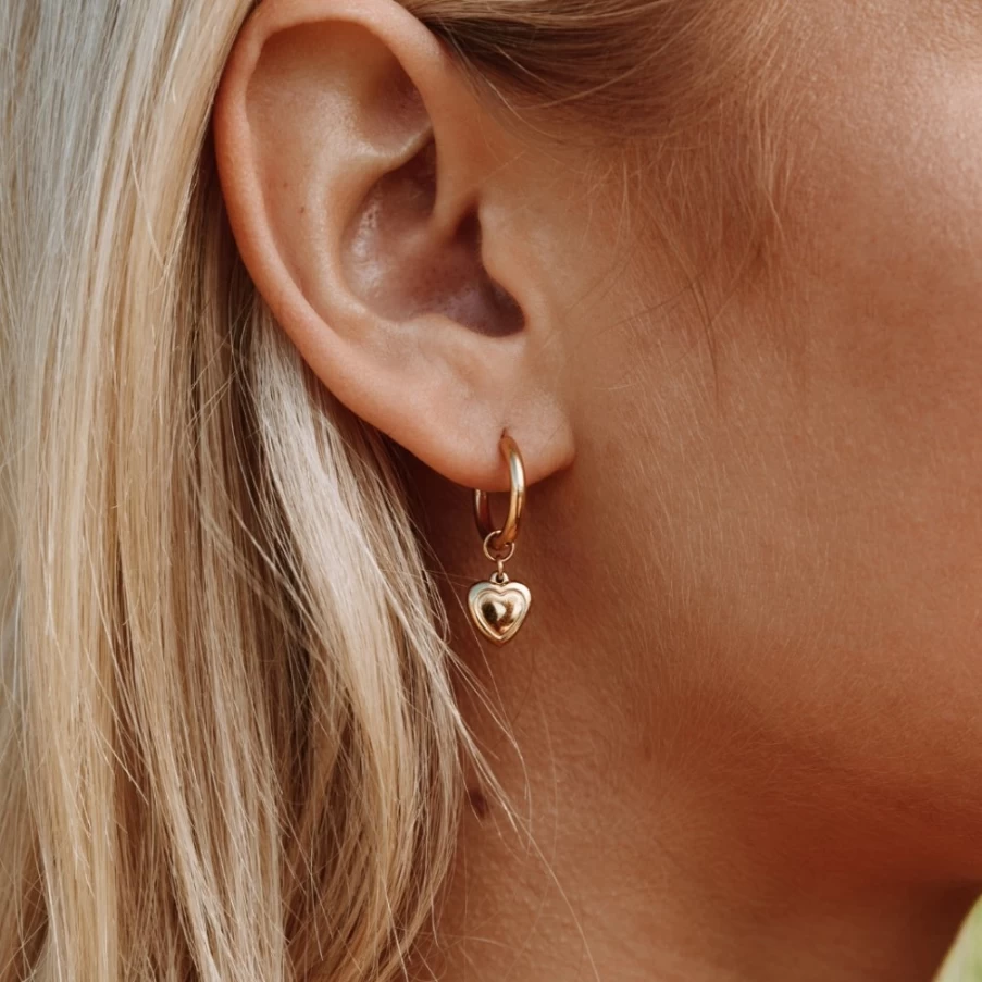 Atolea Jewelry Heart Earrings - Dainty Gold & Silver Stud Hoop Earrings for Women