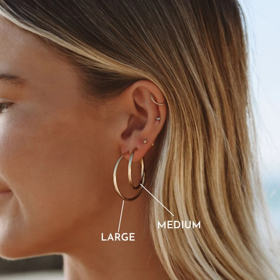 Atolea Jewelry Thin Hoop Earrings - Lightweight Gold/Silver Small Hoops for Women