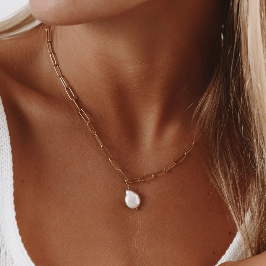 Atolea Jewelry Genuine Keshi Pearl Necklace – Handmade Unique Pearls for Women