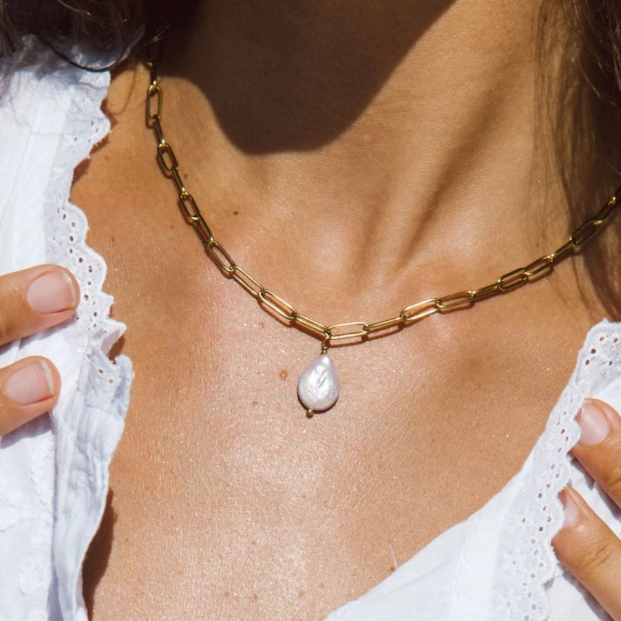 Atolea Jewelry Genuine Keshi Pearl Necklace – Handmade Unique Pearls for Women