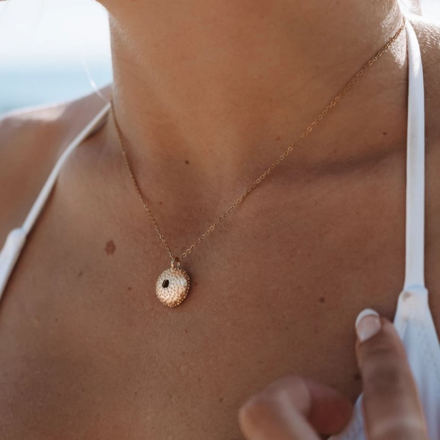 Atolea Jewelry Sterling Silver Sea Urchin Pendant Necklace for Women - Unique Ocean Inspired Beach Jewelry Gift