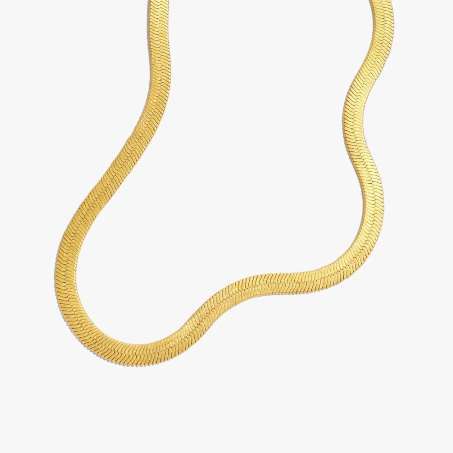 Atolea Jewelry Chunky Herringbone Choker Necklace - Trendy Women's Fashion Statement Piece