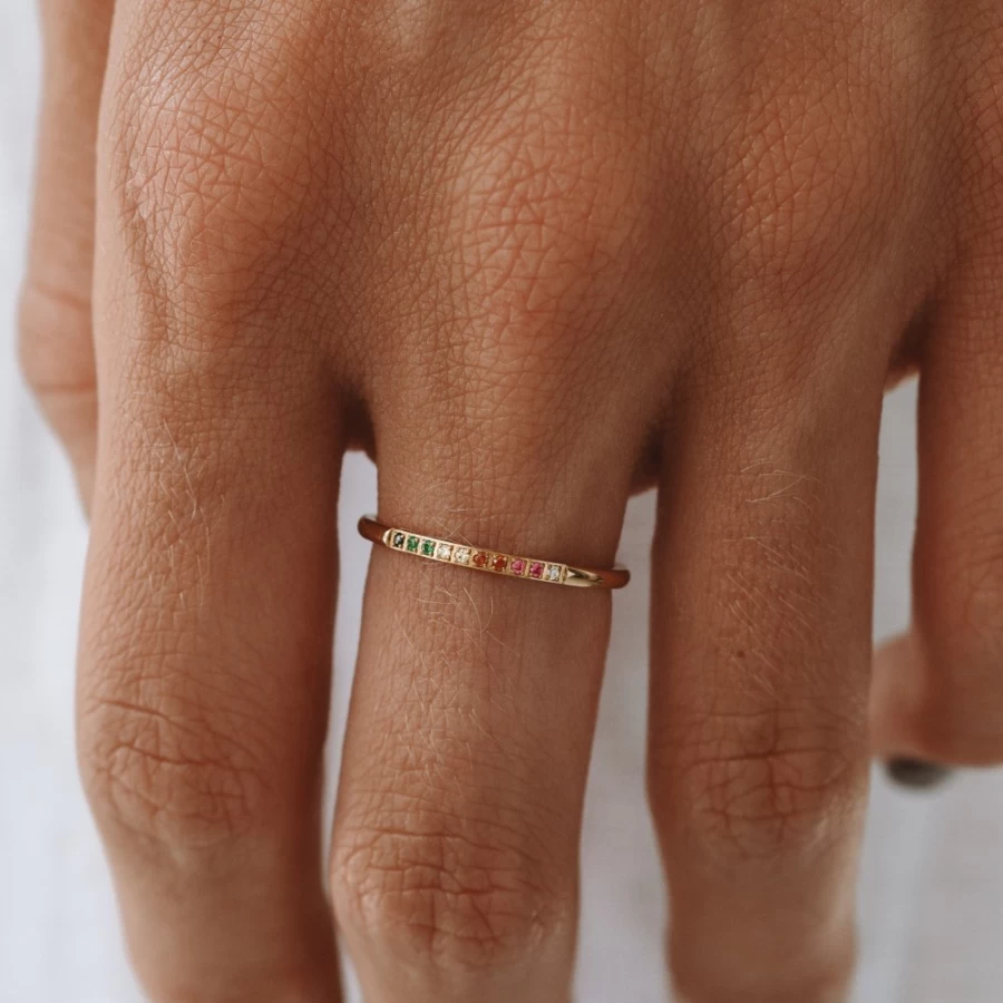 Atolea Jewelry Golden Hour Ring - 14K Gold Plated Sunburst Design Women's Ring