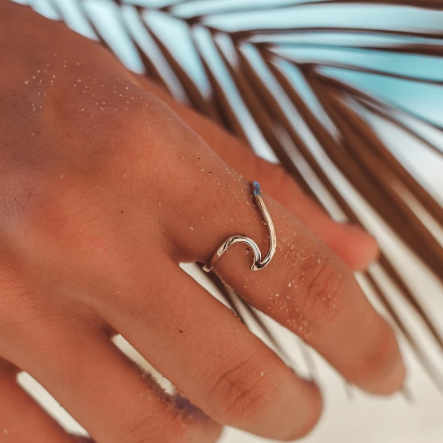 Atolea Jewelry Wave Ring - Stylish and Unique Ocean-Inspired Silver Ring for Women