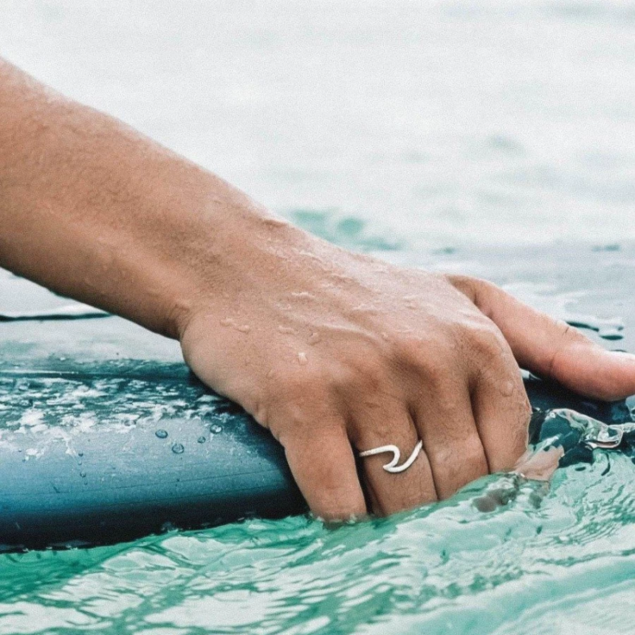 Atolea Jewelry Wave Ring - Stylish and Unique Ocean-Inspired Silver Ring for Women