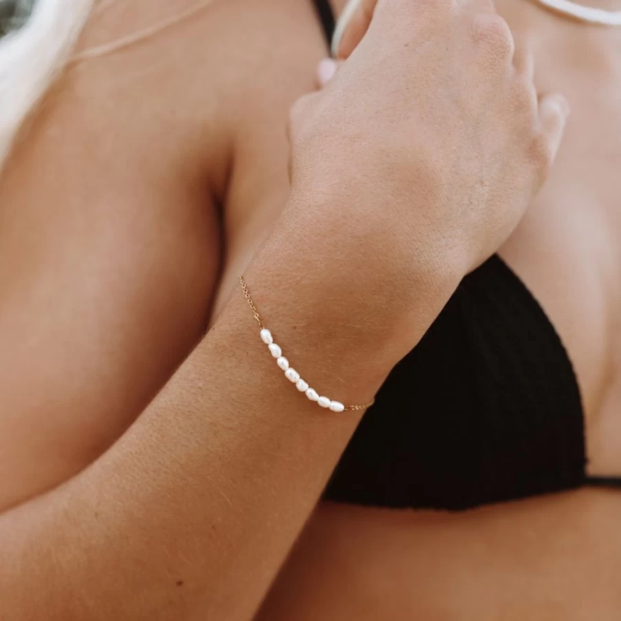Atolea Jewelry Mini Freshwater Pearl Bracelet for Women - Elegant & Dainty Beaded Gift