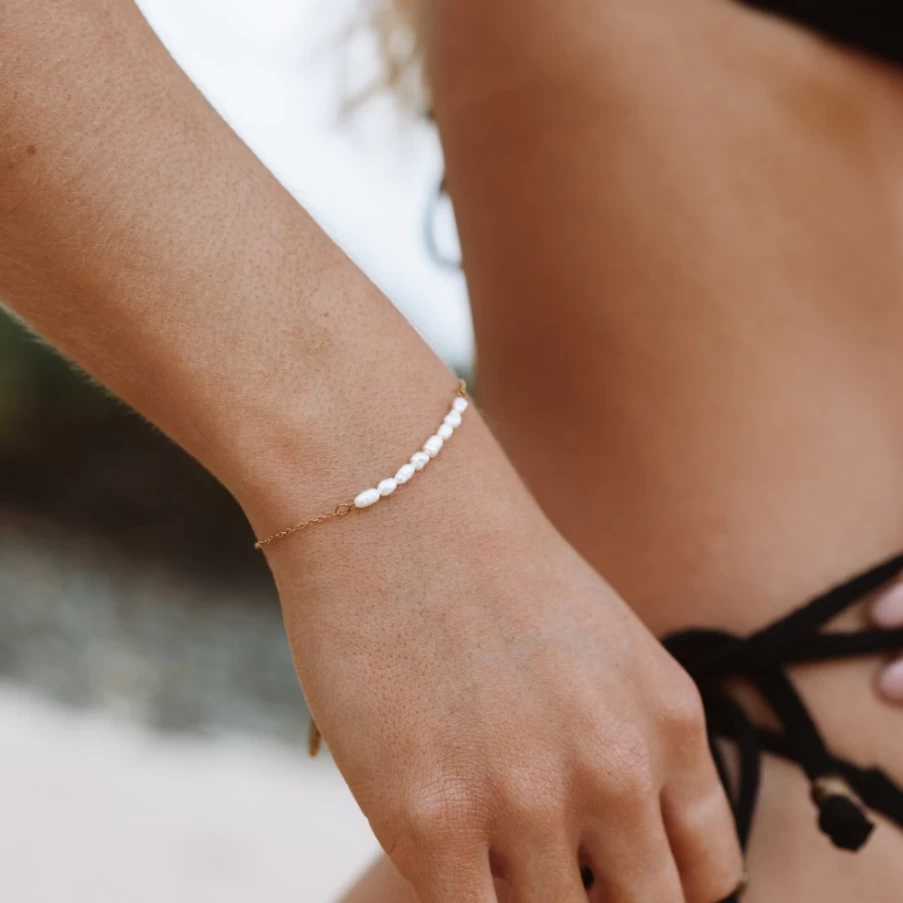 Atolea Jewelry Mini Freshwater Pearl Bracelet for Women - Elegant & Dainty Beaded Gift