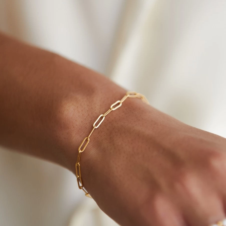 Atolea Jewelry Cozumel Paperclip Bracelet for Women - Stylish & Trendy Gold or Silver Minimalist Chain Bracelet