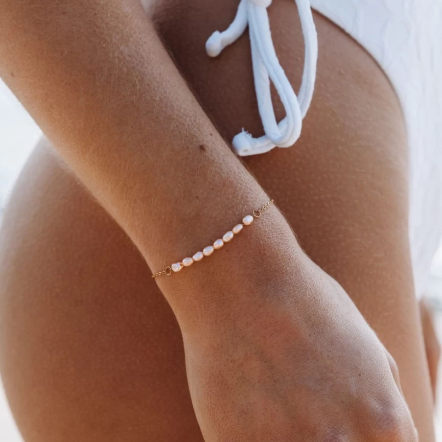 Atolea Jewelry Pink Freshwater Pearl Bracelet for Women – Elegant & Dainty Pearl Beads Gift