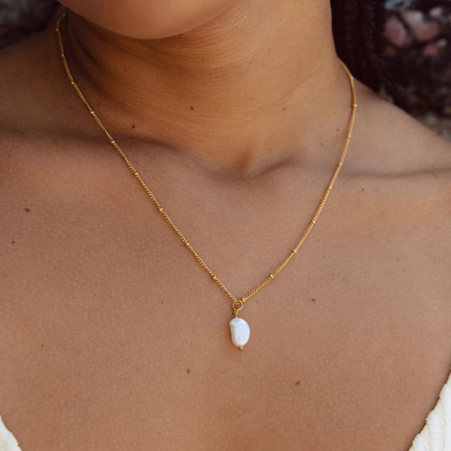 Atolea Jewelry Baroque Pearl Pendant Necklace - Elegant Vintage Style Pearl Jewelry for Women