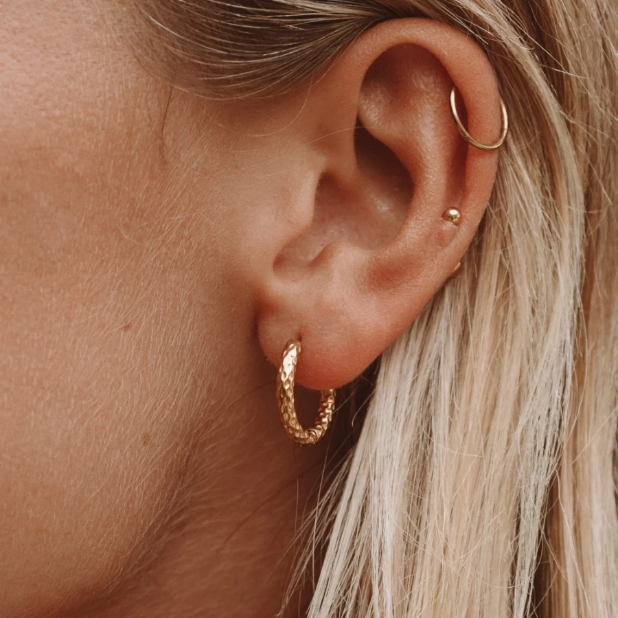 Atolea Jewelry Hammered Hoop Earrings - Handcrafted Gold & Silver Hoops for Women