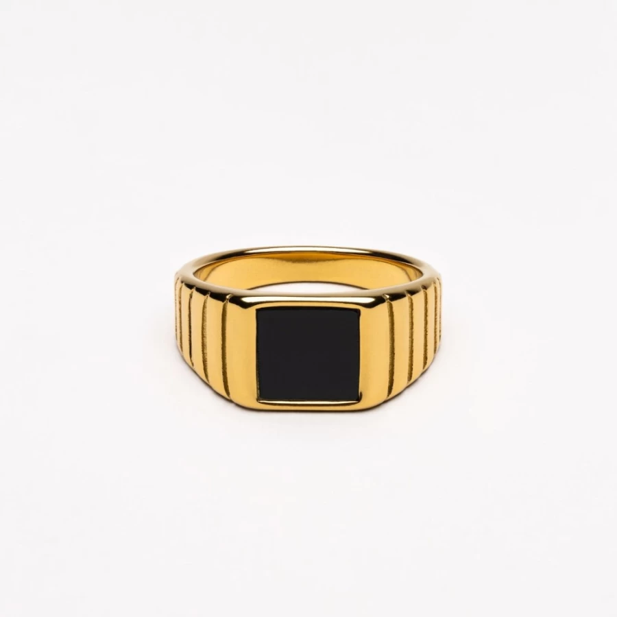 Atolea Jewelry Kaya Onyx Silver Ring – Elegant Black Onyx Stone Ring for Women