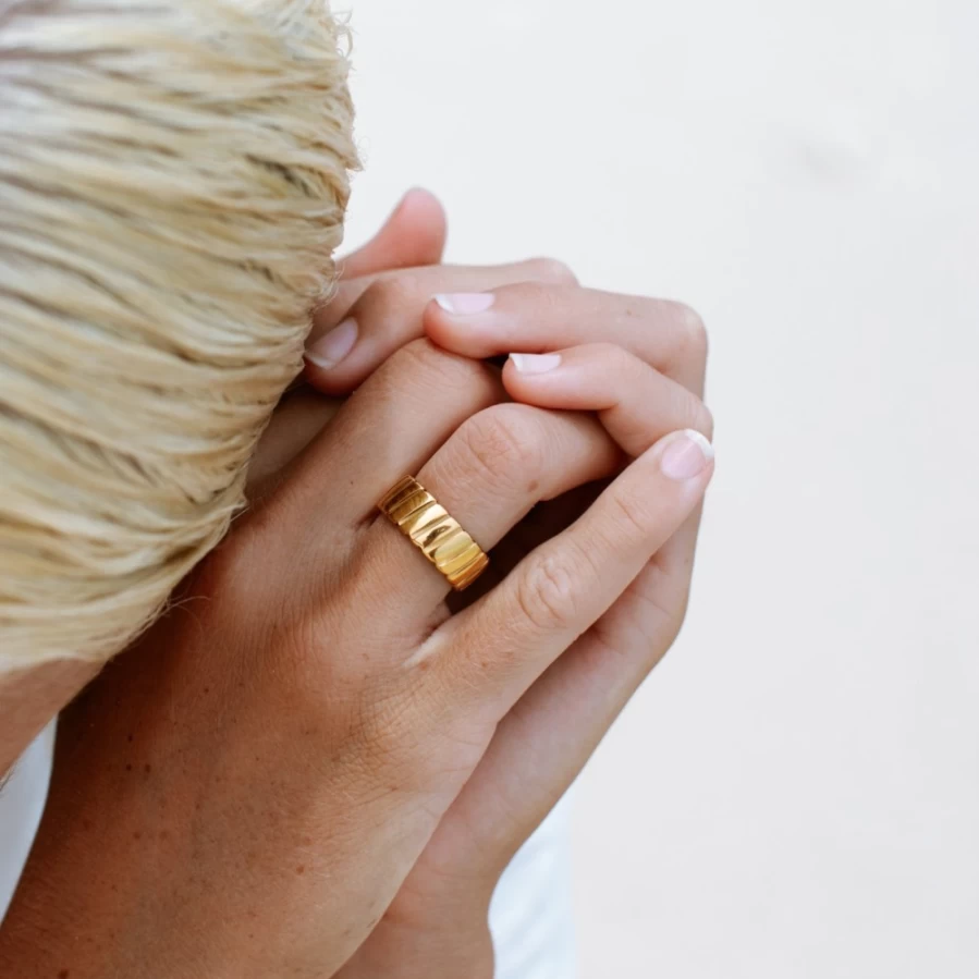 Atolea Jewelry Bold Statement Ring - Chunky Gold or Silver Fashion Ring for Women