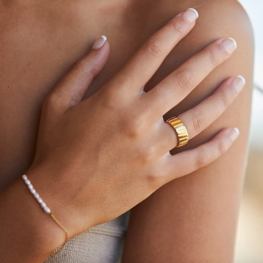 Atolea Jewelry Bold Statement Ring - Chunky Gold or Silver Fashion Ring for Women