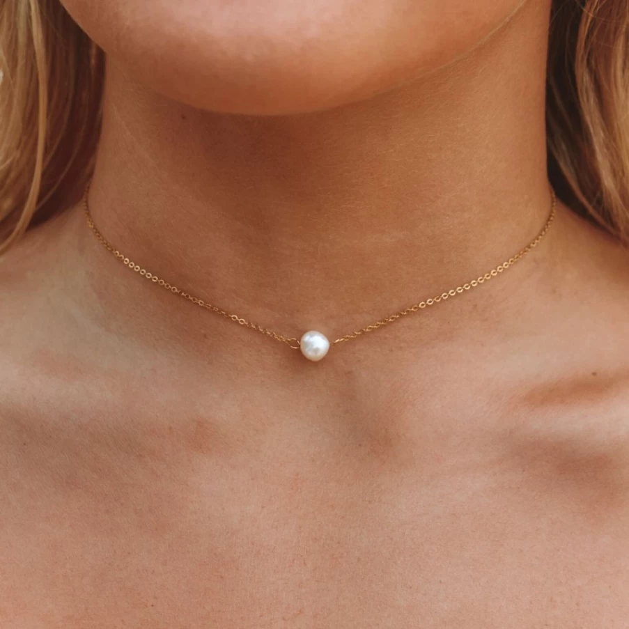 Atolea Jewelry Baroque Pearl Choker Necklace - Elegant Vintage Style Pearl Collar for Women