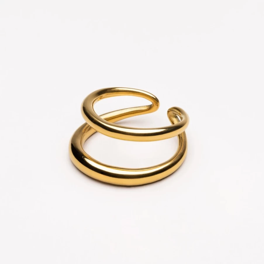 Atolea Jewelry Double Dare Ring - Unique Stainless Steel Fashion Ring for Women & Men