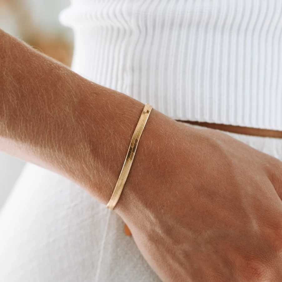Atolea Jewelry Kauai Herringbone Bracelet for Women - Stylish & Durable Hawaiian-Inspired Bangle
