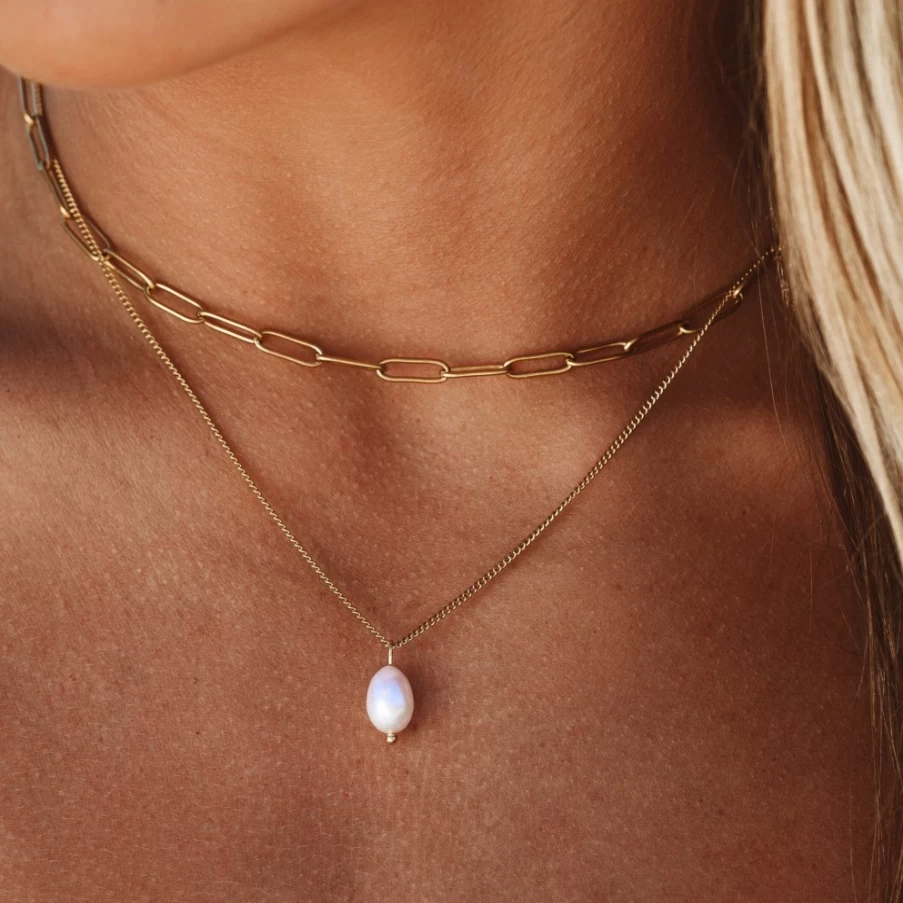 Atolea Jewelry Isla Layered Pearl Necklace for Women - Elegant Multi Strand Beach Necklace