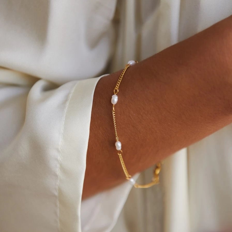 Atolea Jewelry Lovina Freshwater Pearl Bracelet – Elegant Handmade Pearl Beads Bracelet for Women