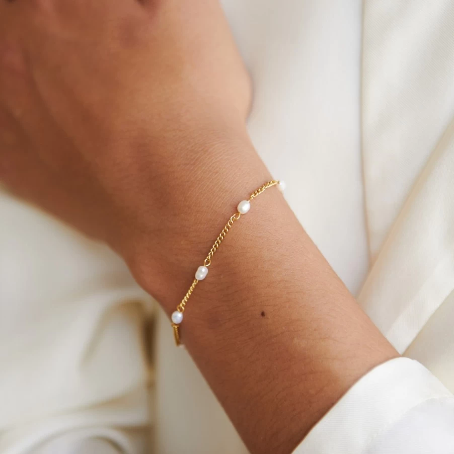 Atolea Jewelry Lovina Freshwater Pearl Bracelet – Elegant Handmade Pearl Beads Bracelet for Women