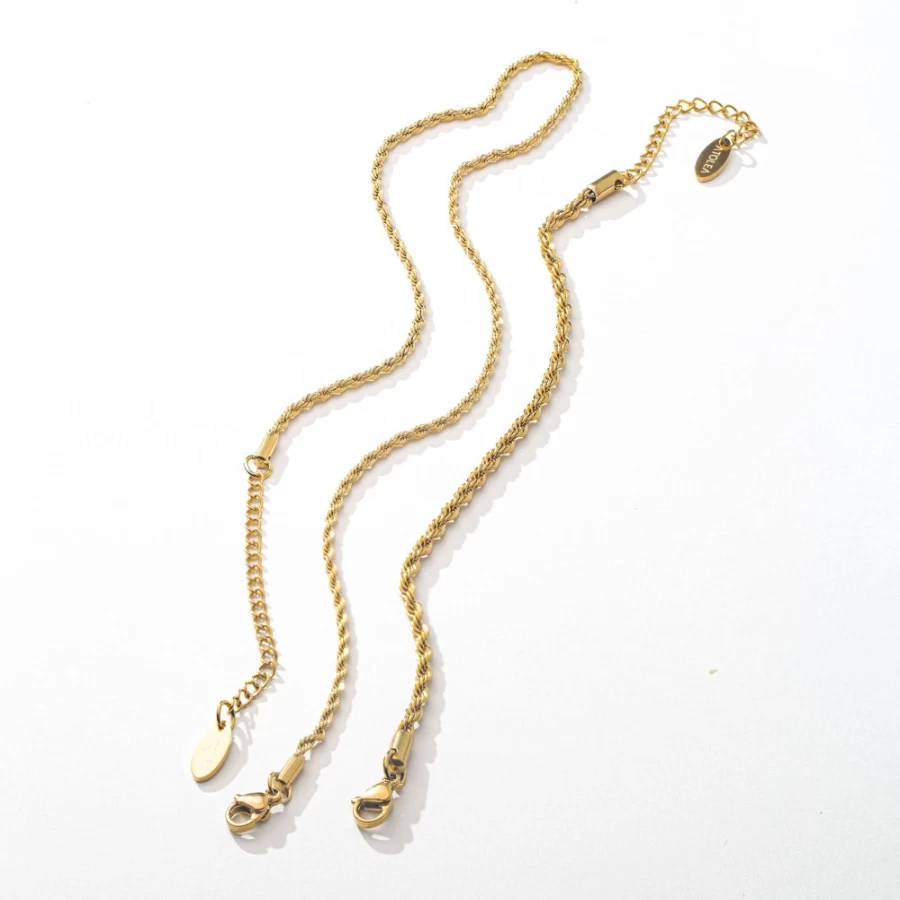 Atolea Jewelry Rope Chain Necklace Bundle - Gold & Silver Layered Chains for Women