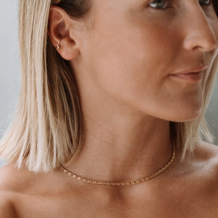 Atolea Jewelry Agape Choker - Elegant Necklace for Women, Dainty Gold Choker Collar, Gift for Her