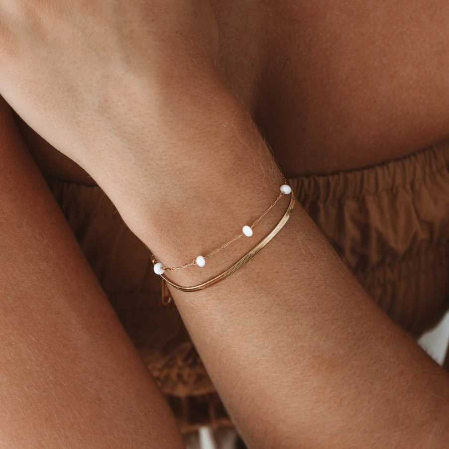 Atolea Jewelry Santorini Layered Bracelet for Women - Elegant Stackable Greek Island Inspired Bangle