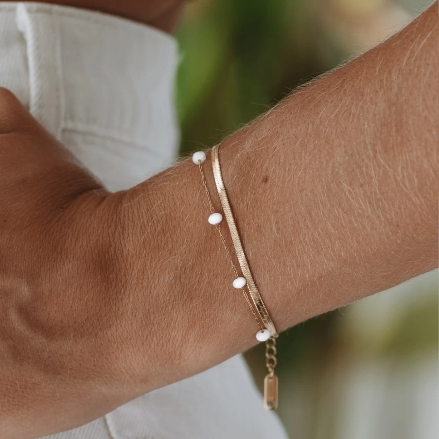 Atolea Jewelry Santorini Layered Bracelet for Women - Elegant Stackable Greek Island Inspired Bangle