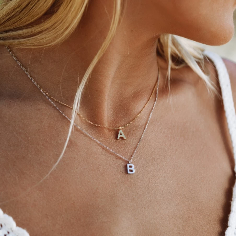 Atolea Jewelry Initial Necklace - Personalized Custom Letter Pendant for Women & Men