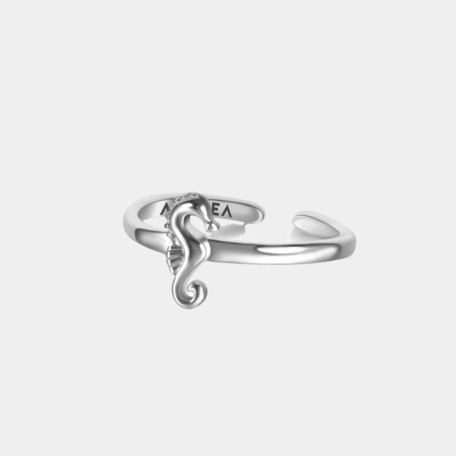 Atolea Jewelry Seahorse Ring - Sterling Silver Ocean-Inspired Dainty Band for Women